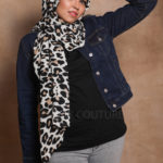 Snow Leopard Chiffon Printed Hijab Image
