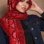 Red Queen Chiffon Printed Hijab Image
