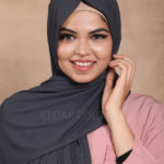 Gunmetal Ribbed Jersey Hijab Image