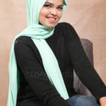 Mint candy Ribbed Jersey Hijab Image