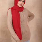 Cherry Red Premium Chiffon Hijab Image