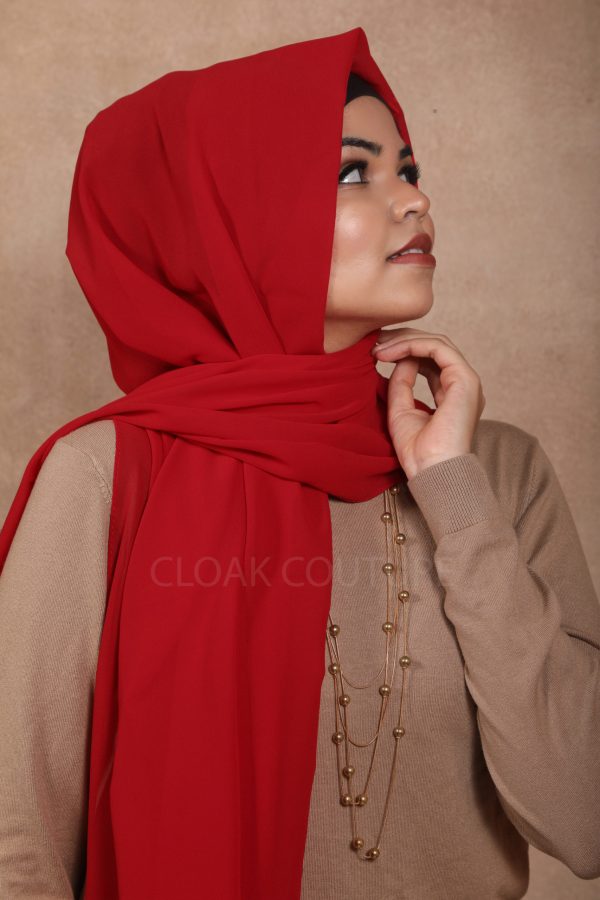 Cherry Red Premium Chiffon Hijab