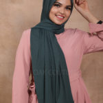 Royal Green Ribbed Jersey Hijab Image