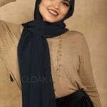 English Blue Premium Chiffon Hijab Image