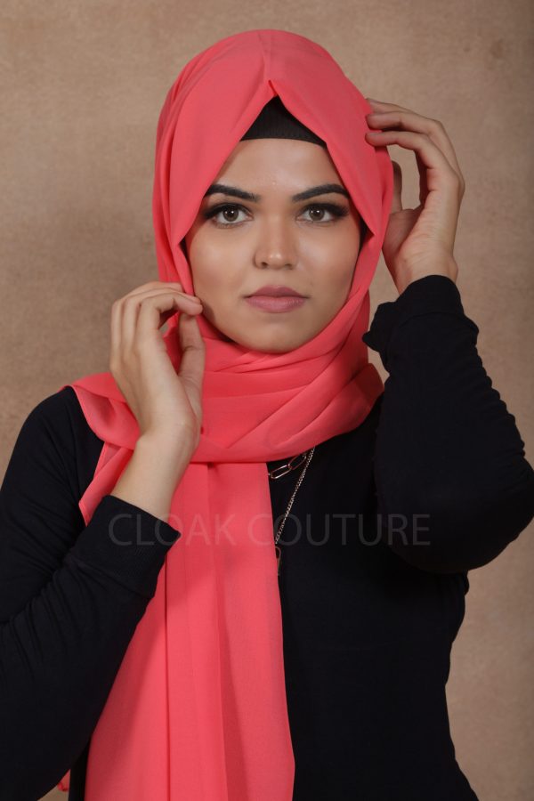 Coral Premium Chiffon Hijab