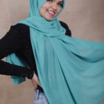 Turkish Blue Premium Chiffon Hijab Image