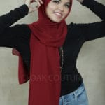 Maroon Premium Chiffon Hijab Image