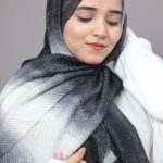 Smoke and Silver Pleated Ombre Hijab Image