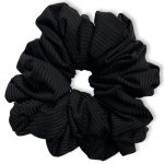 Black Ribbed Jersey Volumizing Scrunchie Image