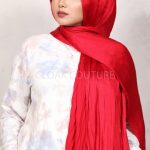 Ruby Satin Crinkled Hijab Image