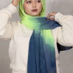 Blue Lagoon Tie Dye Chiffon Hijab Image