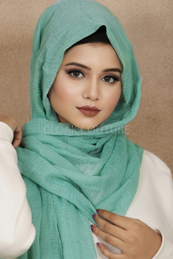 Sea Foam Crinkled Cotton Hijab