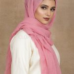 Rose Crinkled Cotton Hijab Image