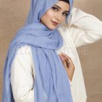 Jean Blue Crinkled Cotton Hijab Image