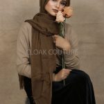 Coffee Crinkled Cotton Hijab Image