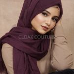 Plum Crinkled Cotton Hijab Image
