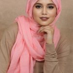 Blush Pink Crinkled Cotton Hijab Image