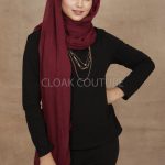Maroon Crinkled Cotton  Hijab Image