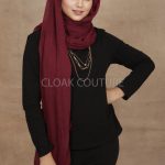 Maroon Crinkled Cotton Hijab Image