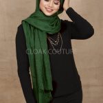 Forest Green Crinkled Cotton Hijab Image
