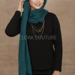 Peacock Crinkled Cotton Hijab Image