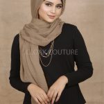 Beige Crinkled Cotton Hijab Image