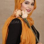 Mustard Crinkled Cotton Hijab Image