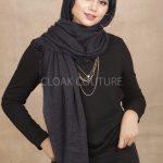 Charcoal Crinkled Cotton Hijab Image