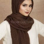 Chocolate Crinkled Cotton Hijab Image