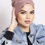 Rose Gold Criss Cross Tube Hijab Cap Image