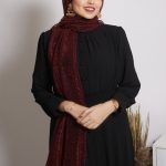 Ruby Metallic Pleated Hijab Image