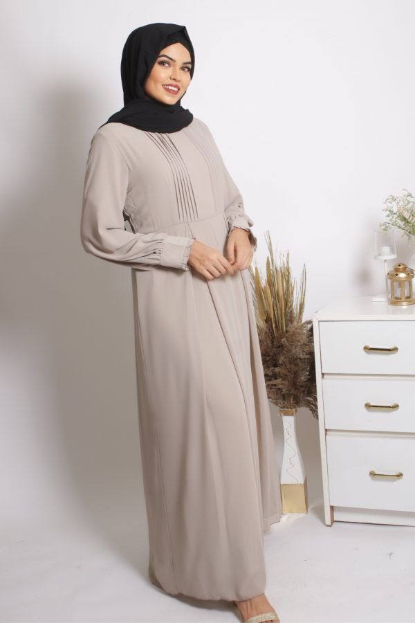 Leah Modest Wear Abaya / Dress - Beige