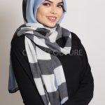 Denim Colorblock Premium Viscose Hijab Image