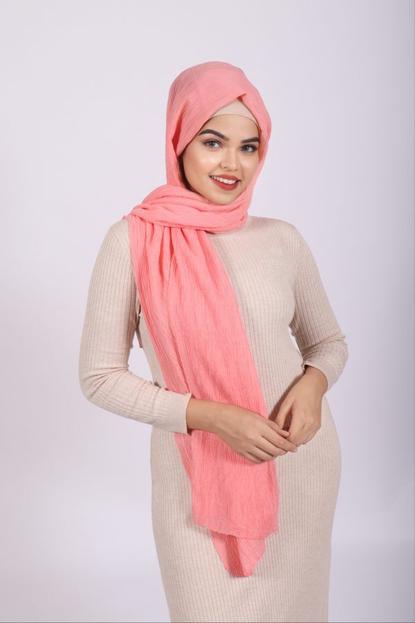 Baby Peach Ribbed Cotton Hijab