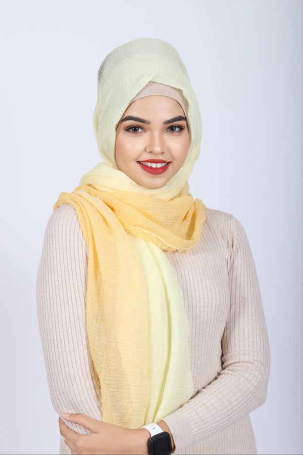 Pineapple Ombre Crinkled Cotton Hijab