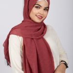 Litchi Turkish Rhombus Embossed Hijab Image