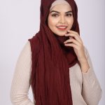 Plum Ribbed Cotton Hijab Image