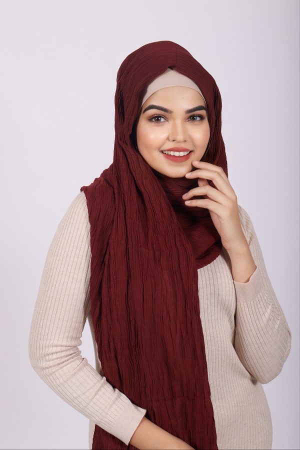 Plum Ribbed Cotton Hijab