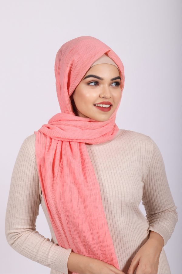 Baby Peach Ribbed Cotton Hijab