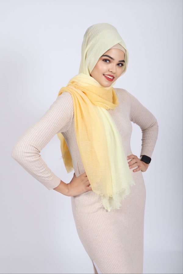Pineapple Ombre Crinkled Cotton Hijab
