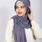 Blueberry Turkish Pleated Jersey Hijab Image