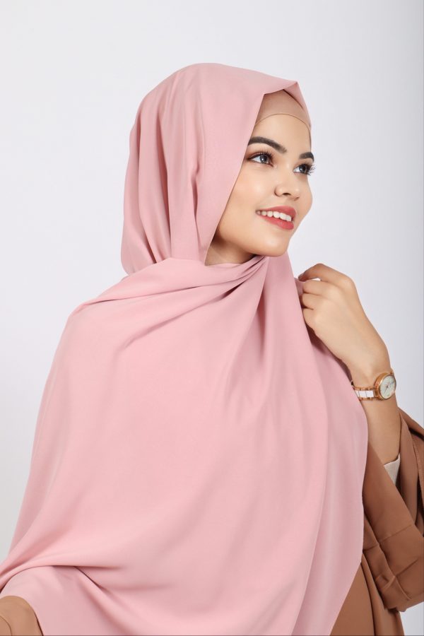 Pastel Pink Silk Chiffon Hijabs