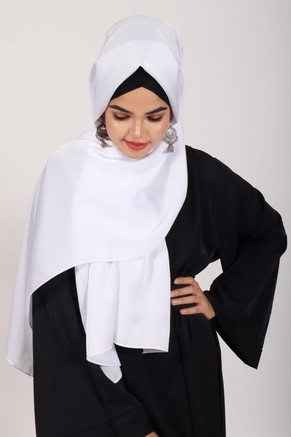 Pearl White Turkish Silk Hijab