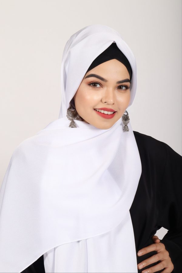 Pearl White Turkish Silk Hijab