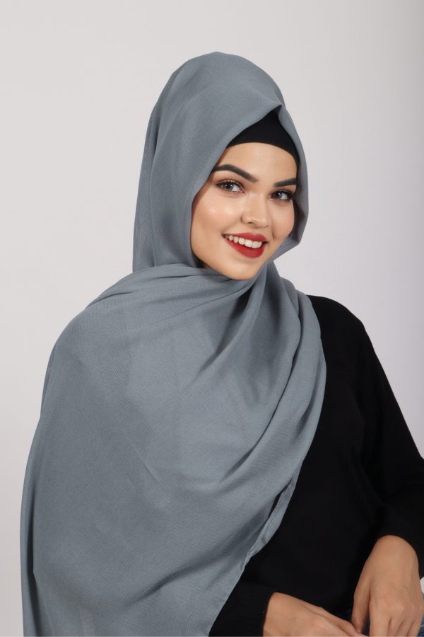 Plush grey Internet Cotton Hijab