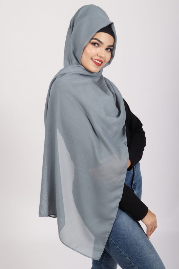 Plush grey Internet Cotton Hijab