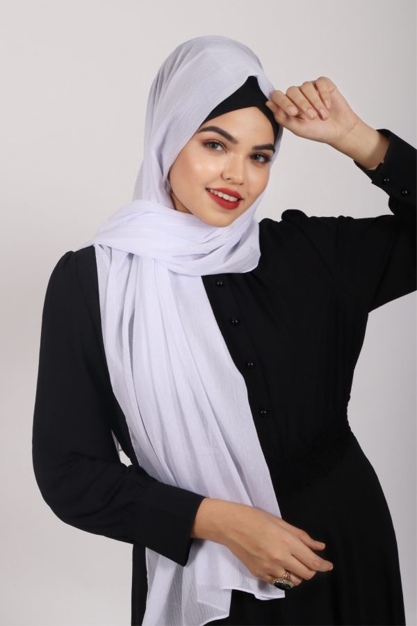 White Shimmer Chiffon Hijab