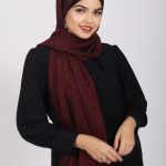 Wine Shimmer Chiffon Hijab Image