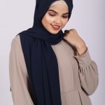 Midnight Blue Turkish Chiffon Hijab Image