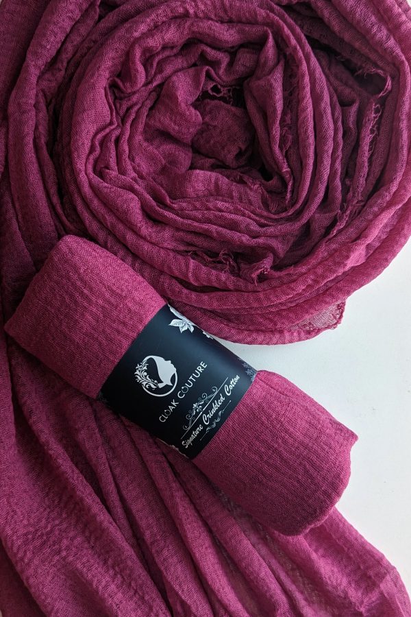 Mulberry Crinkled Cotton Hijab